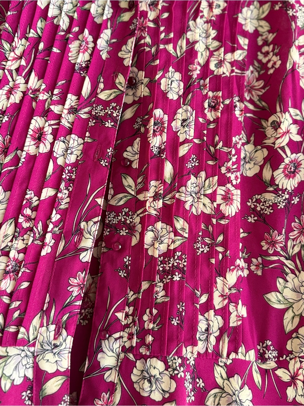 Nanette Lepore Sleeveless Floral Midi Dress in Magenta and Cream - Picture 7 of 10